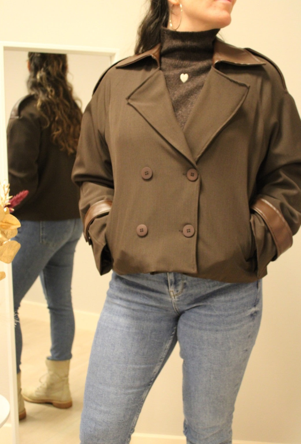 🤎 Brown Cropped Trenchcoat