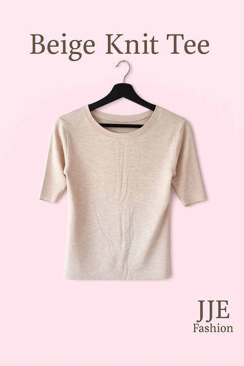 Beige Knit Tee