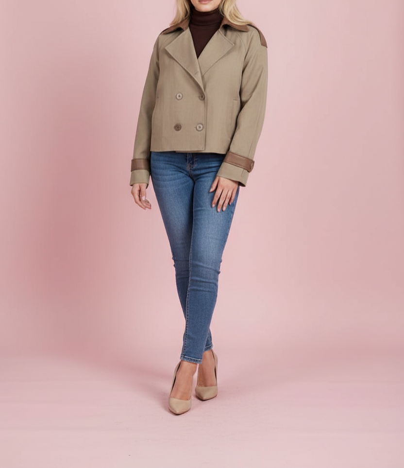🤎 Beige Cropped Trenchcoat